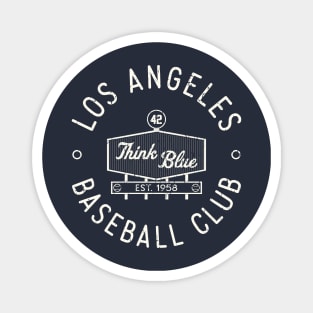 Retro LA Baseball Club Stadium Logo (White) Magnet